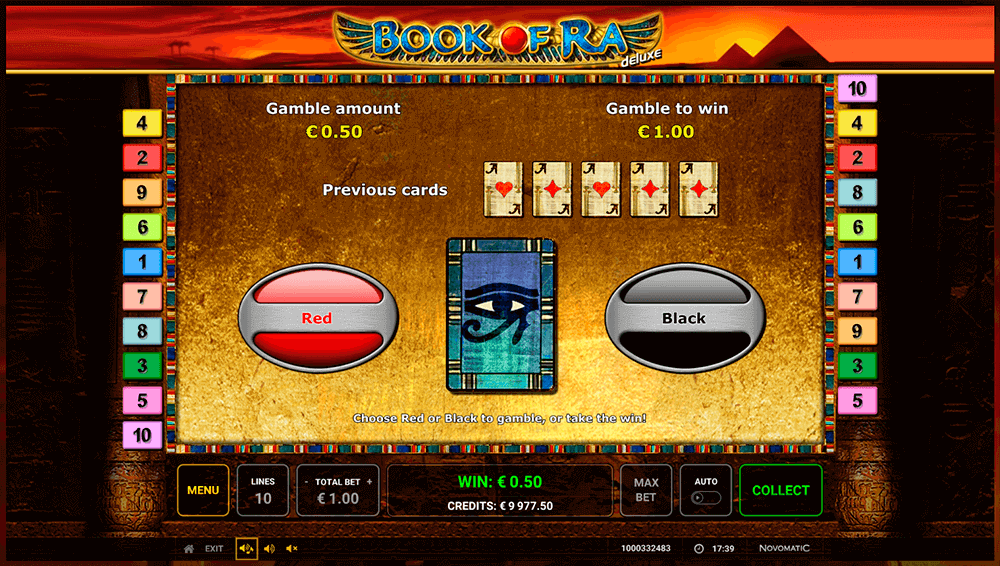 Риск-игра в Book of Ra Deluxe