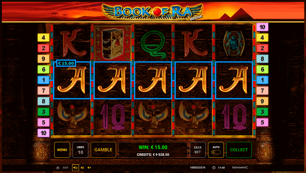 Выигрыш в Book of Ra Deluxe